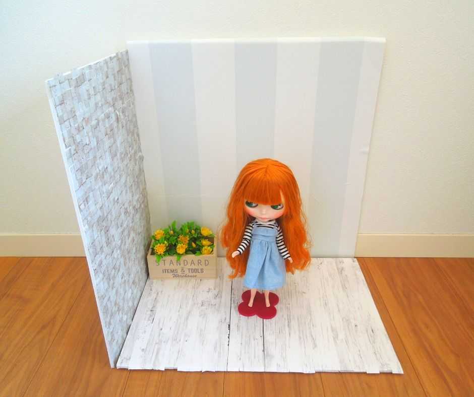 特価ブログ 1/6 ドールハウス　漆喰風チョコカラー背景ボード おもちゃ/人形