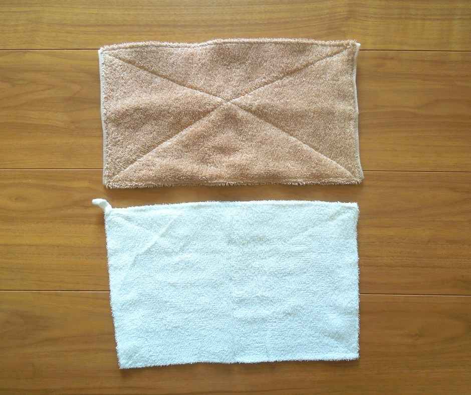 手作りと100均の雑巾を比較