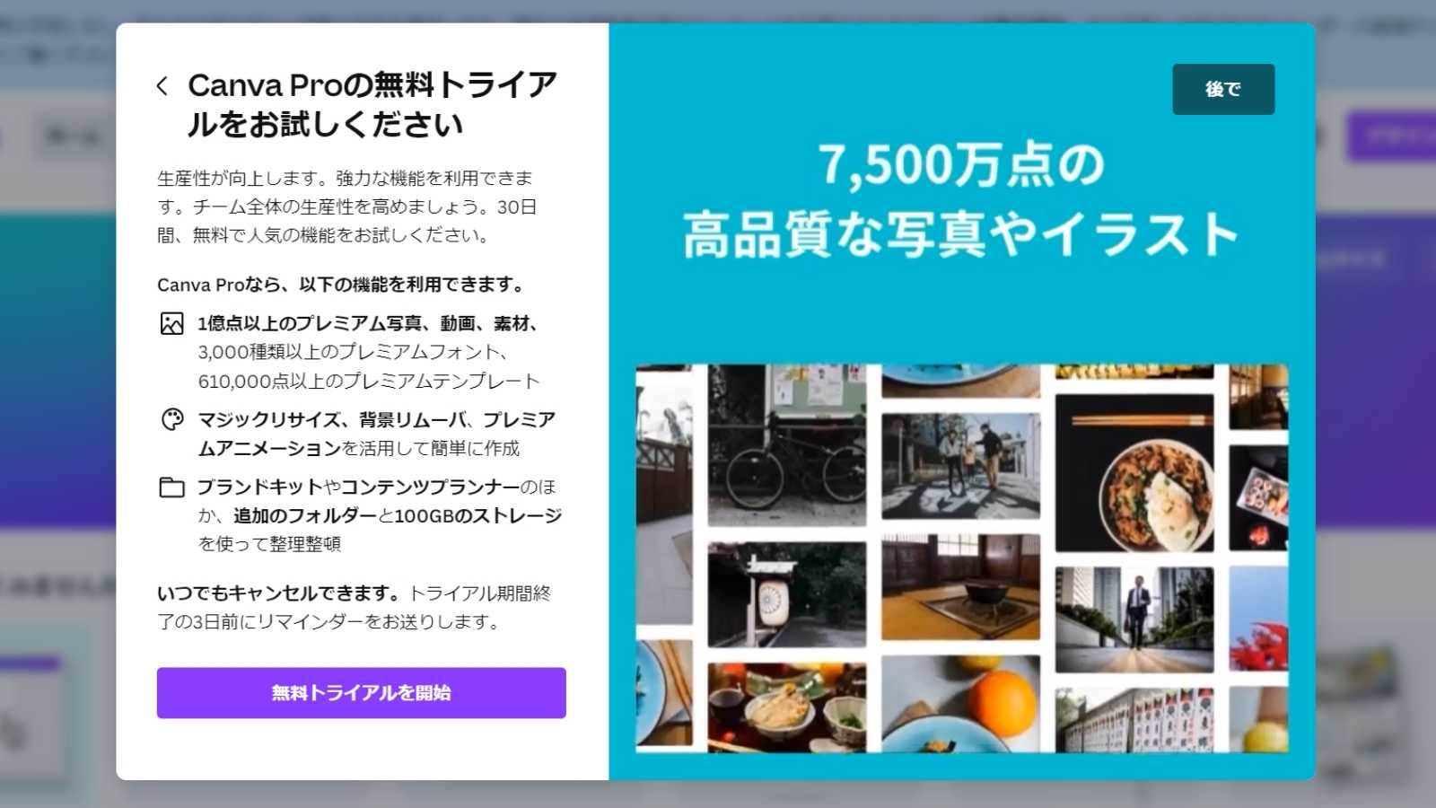 Canva Proの案内