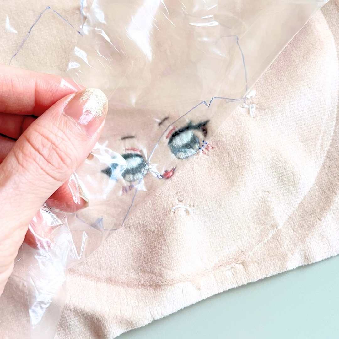 刺繍シートを取り外す